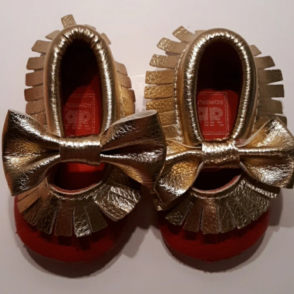 Romirus red gold moccasins size baby 1